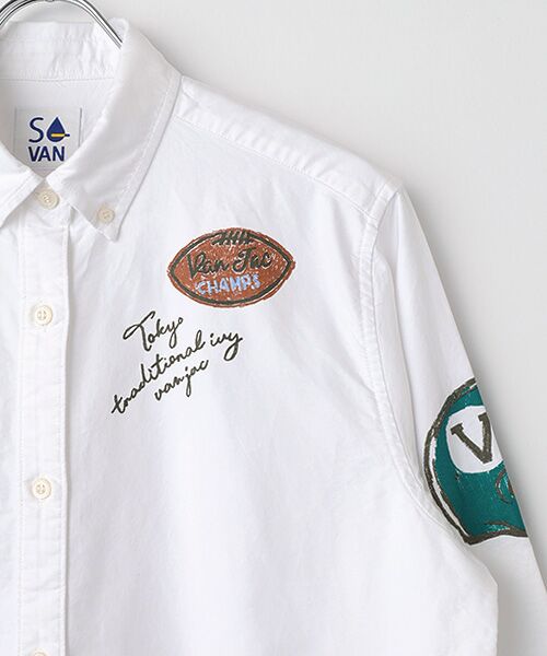 VAN / ヴァン ロング・マキシ丈ワンピース | BDシャツワンピース ＜メモリアルペイント＞ ＜VAN×Shower CLUB＞ ＜ウィメンズ＞ | 詳細2