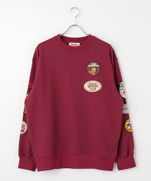 VAN/ヴァン ワッペントレーナー バーガンディ LL