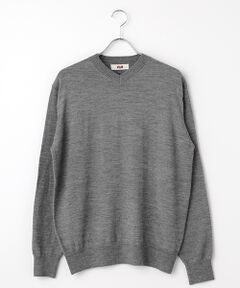 VAN / ヴァン ニット・セーター | Vネックセーター＜エルボーパッチ＞