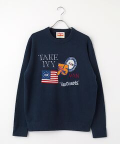 VAN / ヴァン ニット・セーター | クルーネックセーター＜国旗＞