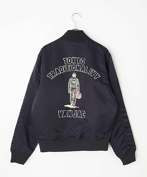 VAN / ヴァン ナイロンジャケット | MA-1＜レーサーグラフィック＞（ネイビー）