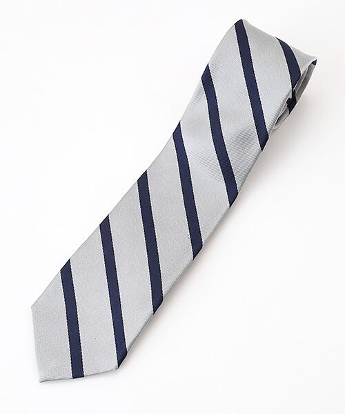 VAN / ヴァン ネクタイ | ネクタイ＜レジメンタルストライプ＞（シルバー）