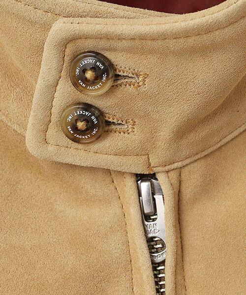 VAN / ヴァン レザーブルゾン・ジャケット | バックロゴ刺繍スウィングトップ＜スエード＞ | 詳細6