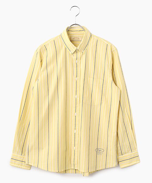 VAN / ヴァン シャツ・ブラウス | ショートBDシャツ＜ブロードストライプ＞（イエロー）