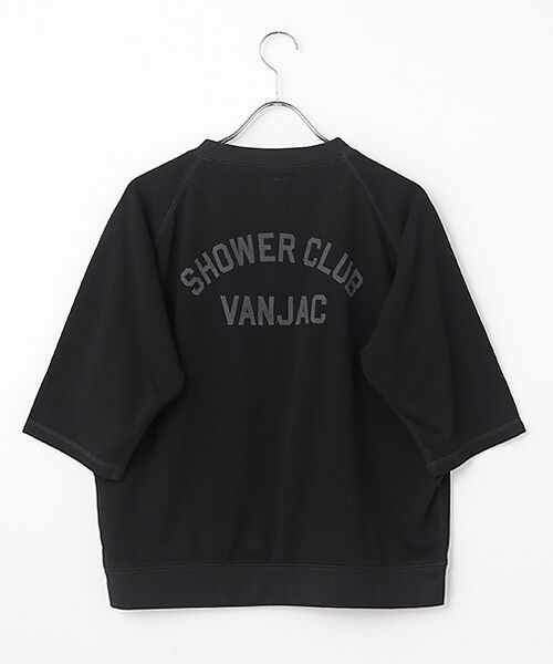 VAN / ヴァン Tシャツ | 裏パイルTシャツ ＜VAN×Shower CLUB＞ ＜ウィメンズ＞（ブラック）