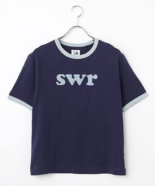 VAN / ヴァン Tシャツ | リンガーTシャツ ＜ウィメンズ＞ ＜VAN×Shower CLUB＞（ネイビー）