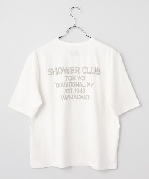VAN / ヴァン Tシャツ | Tシャツ ＜発泡プリント＞ ＜ウィメンズ＞ ＜VAN×Shower CLUB＞（ホワイト）
