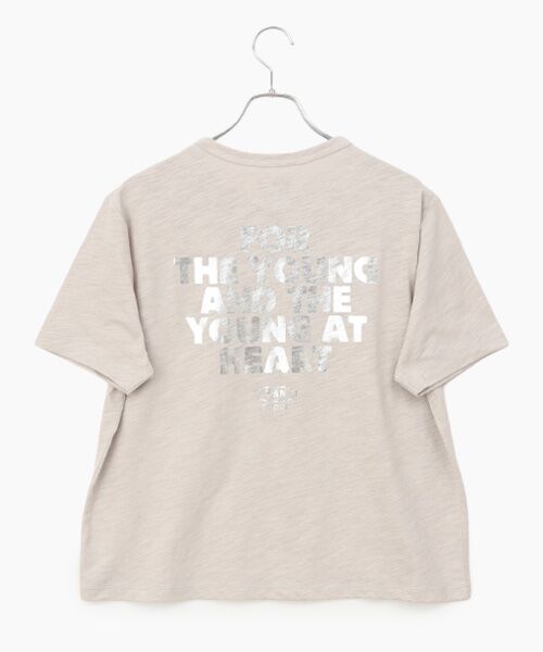 VAN / ヴァン Tシャツ | スラブTシャツ ＜箔プリント＞ ＜VAN×Shower CLUB＞ ＜ウィメンズ＞（ライトグレー）