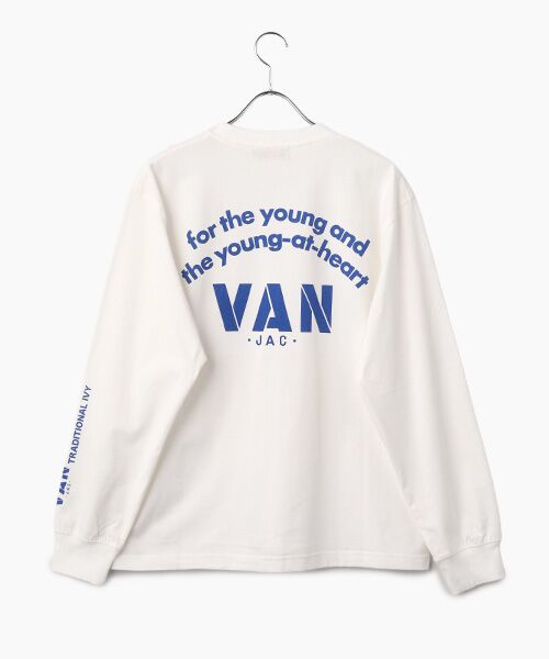 VAN / ヴァン カットソー | ロングスリーブTシャツ＜バックロゴ＞（ブルー）
