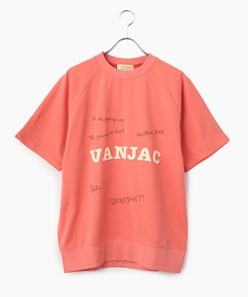VAN / ヴァン スウェット | 半袖トレーナー＜刺繍＞＜ミニ裏毛＞（オレンジ）