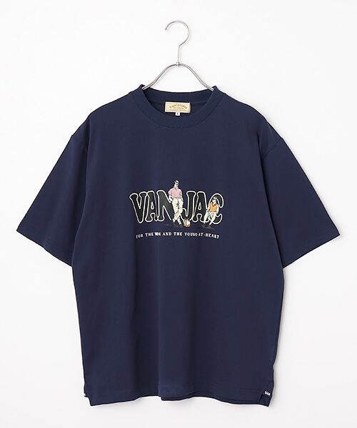 VAN / ヴァン Tシャツ | プリントTシャツ＜アイビーリーガー＞（ネイビー）