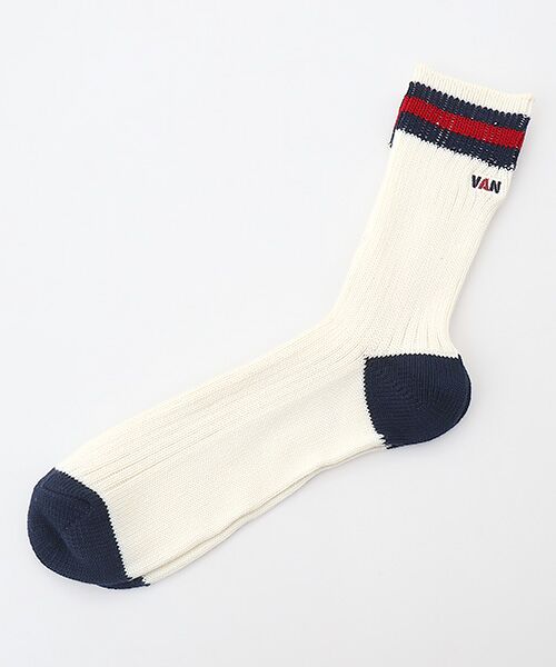 VAN / ヴァン ソックス | リブラインソックス（オフホワイト）