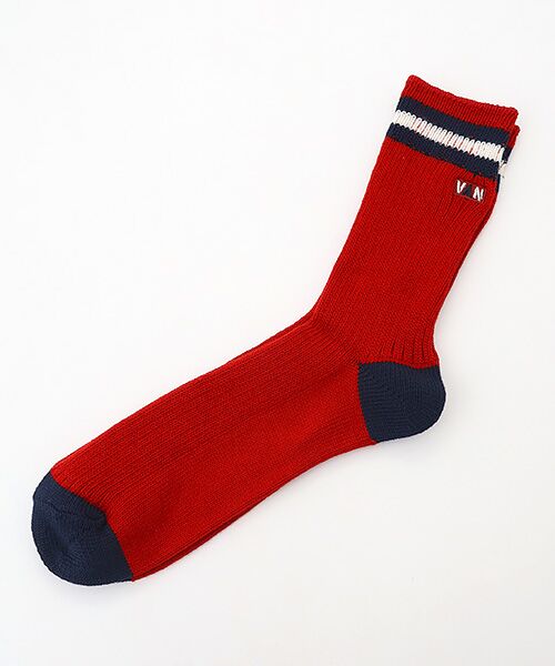 VAN / ヴァン ソックス | リブラインソックス（レッド）