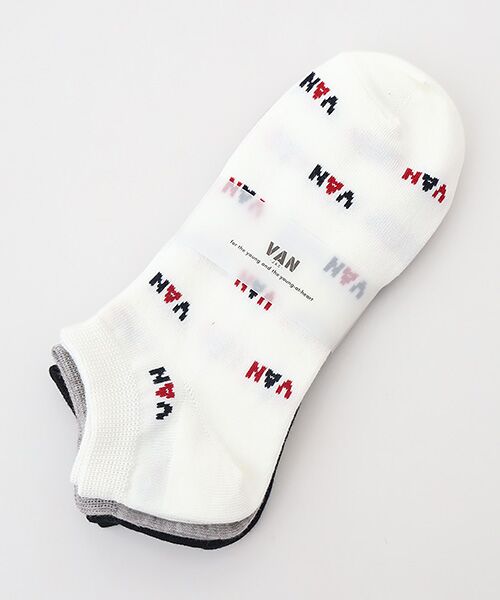 VAN / ヴァン ソックス | ３Ｐアンクルソックス＜VANロゴ＞ | 詳細4