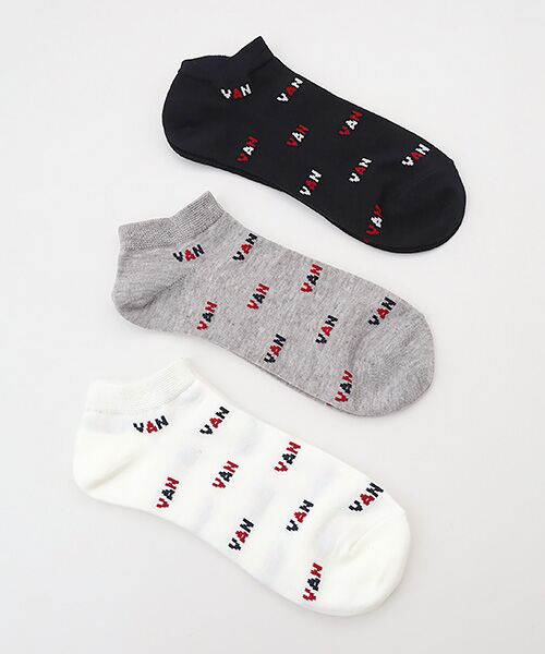 VAN / ヴァン ソックス | ３Ｐアンクルソックス＜VANロゴ＞（-）