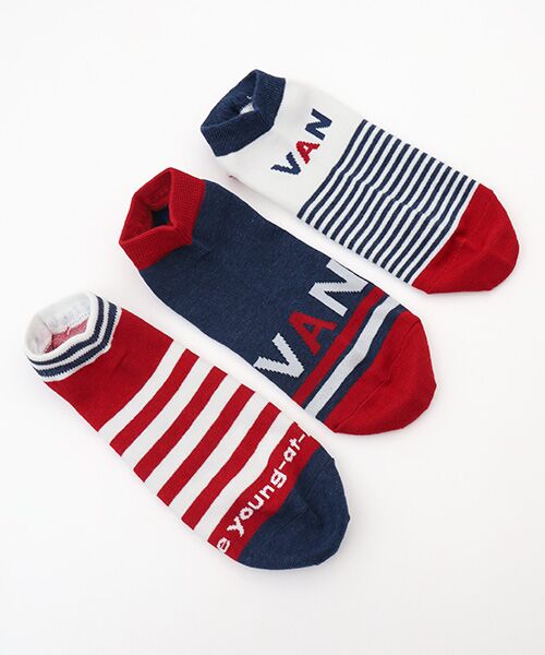 VAN / ヴァン ソックス | ３Ｐアンクルソックス＜ボーダー＞ | 詳細2