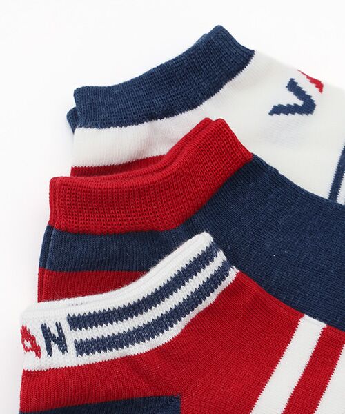 VAN / ヴァン ソックス | ３Ｐアンクルソックス＜ボーダー＞ | 詳細3