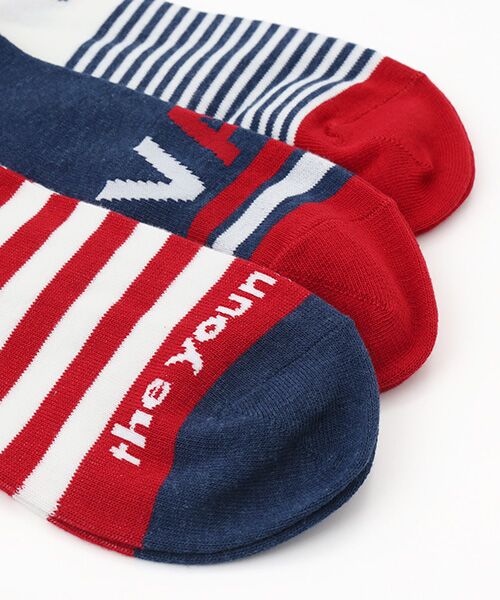 VAN / ヴァン ソックス | ３Ｐアンクルソックス＜ボーダー＞ | 詳細4