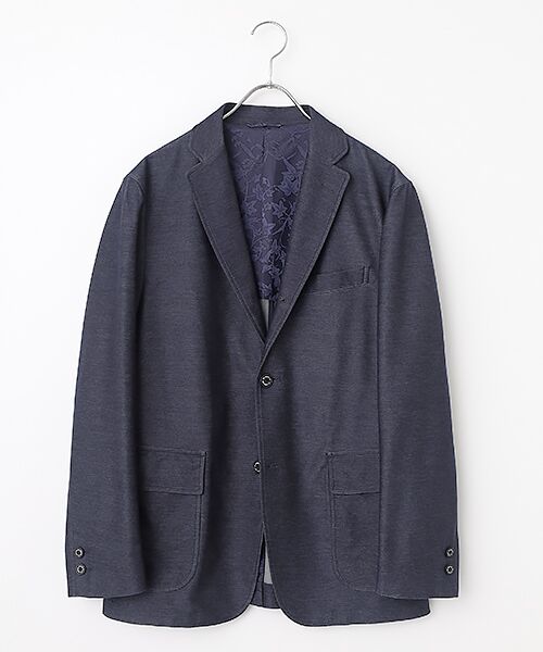 VAN / ヴァン テーラードジャケット | ライトウエイトジャケット＜デニム調＞＜ネオベーシック＞（ネイビー）