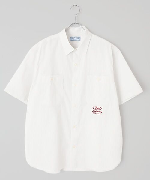 VAN / ヴァン シャツ・ブラウス | ダブルポケットワークシャツ＜ストライプ＞（ホワイト）