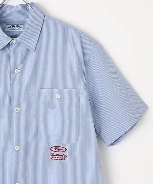 VAN / ヴァン シャツ・ブラウス | ダブルポケットワークシャツ＜ストライプ＞ | 詳細3