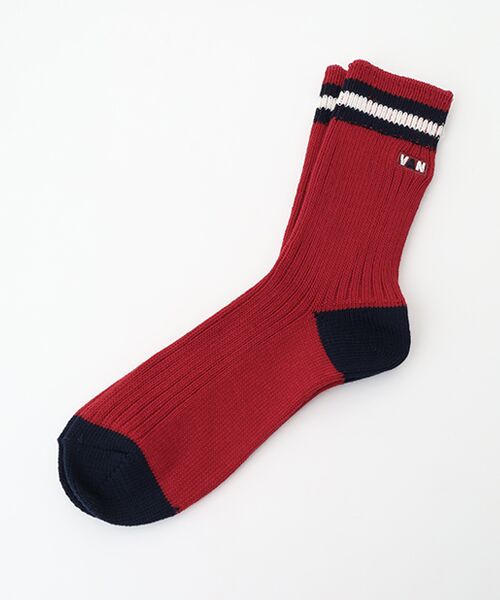 VAN / ヴァン ソックス | リブラインソックス＜ウィメンズ＞（レッド）