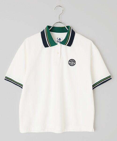 VAN / ヴァン ポロシャツ | ラインポロシャツ ＜VAN×Shower CLUB＞ ＜ウィメンズ＞（ホワイト）