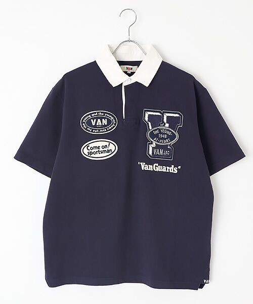 VAN / ヴァン カットソー | ラガーシャツ＜ヴァンガーズ＞（ネイビー）