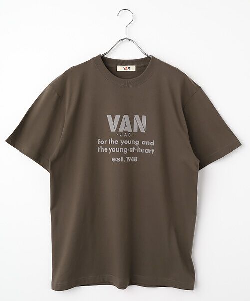 VAN / ヴァン Tシャツ | フロントロゴシャツ（チャコールグレー）