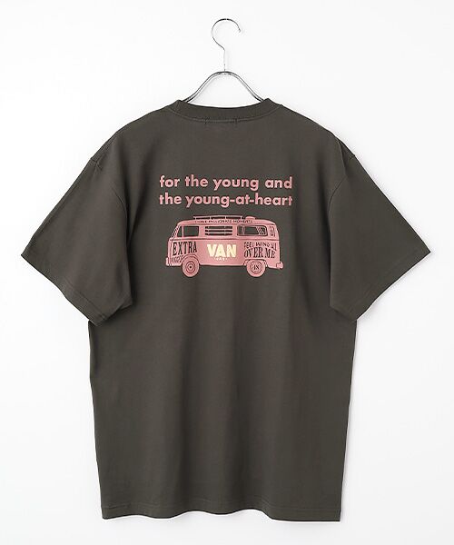 VAN / ヴァン Tシャツ | ポケットTシャツ＜クラシックバス＞（チャコールグレー）