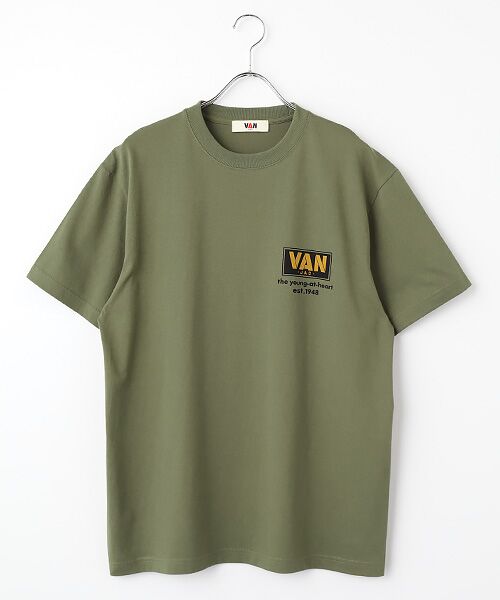 VAN / ヴァン Tシャツ | ワンポイントロゴTシャツ（カーキ）