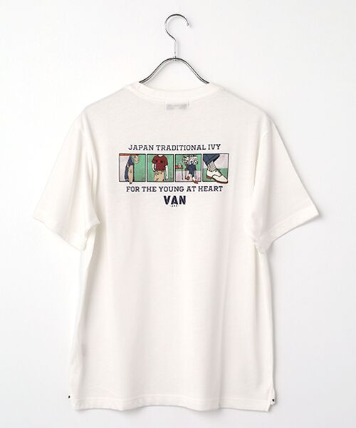 VAN / ヴァン Tシャツ | プリントTシャツ＜アイビーブロックイラスト＞（ホワイト）