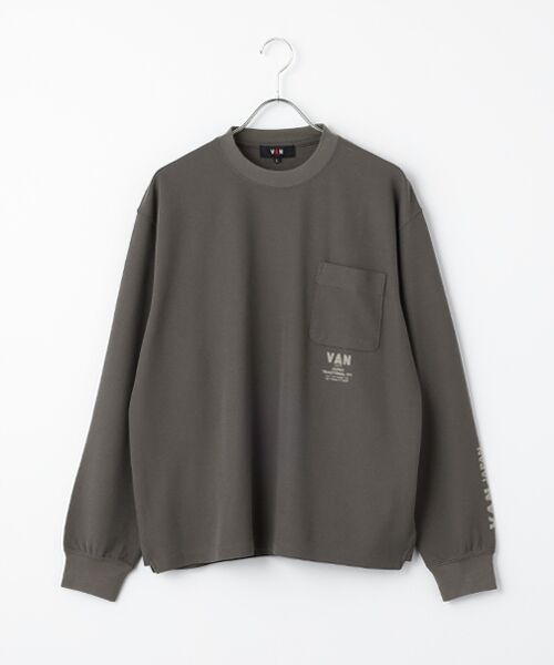 VAN / ヴァン カットソー | ロングスリーブTシャツ＜鹿子＞＜アーチロゴ＞ | 詳細1