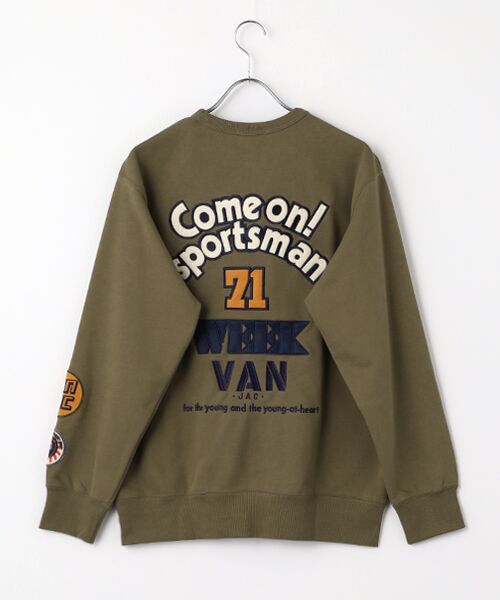 VAN / ヴァン スウェット | トレーナー ＜COME ON! SPORTSMAN＞（カーキ）