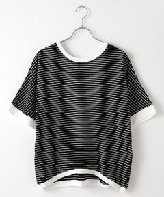 ｛洗える｝クラシックボーダー　2wayオフボディTシャツ