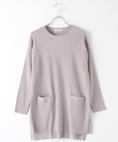 VERSEAU / ヴェルソー ニット・セーター | {洗える｝フードテキスタイル　クルーネックリブチュニック