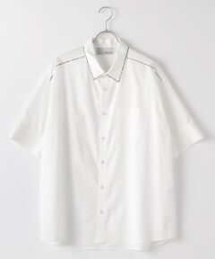 VERSEAU / ヴェルソー シャツ・ブラウス | WHITE LINE【ユニセックス】｛洗える・抗菌・抗ウイルス｝ハンドプリント五分袖シャツ