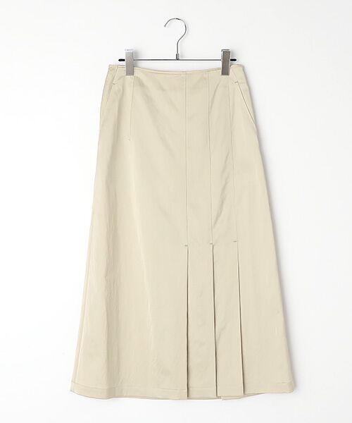 Verseau / ヴェルソー ロング・マキシ丈スカート | ｛洗える｝ラップ風セミフレアスカート（アイボリー）