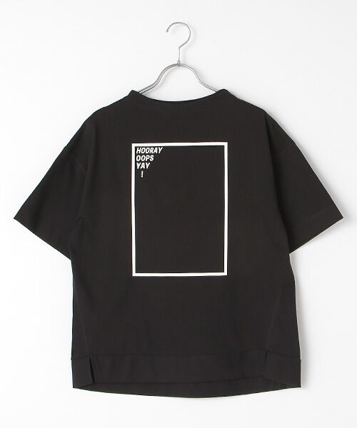 Verseau / ヴェルソー Tシャツ | ｛接触冷感｝｛UVカット｝フレームプリントTシャツ（ブラック）