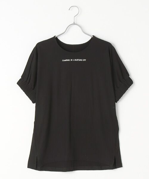 Verseau / ヴェルソー Tシャツ | [洗える]接触冷感　バルーンロゴTシャツ（ブラック）