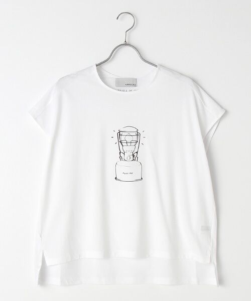 Verseau / ヴェルソー Tシャツ | [洗える]接触冷感　ランタンプリントTシャツ（ホワイト）