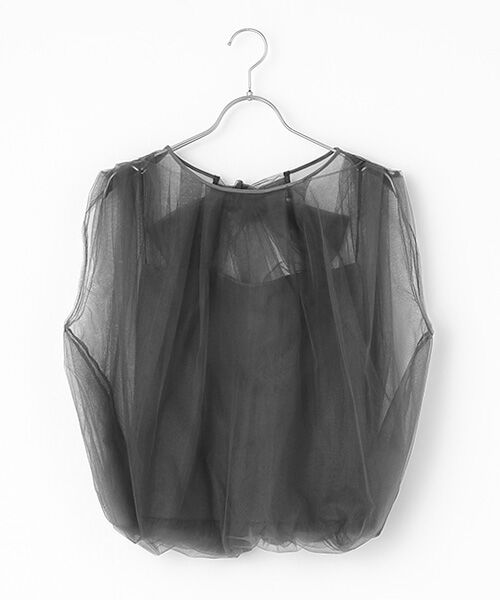 VERSEAU / ヴェルソー シャツ・ブラウス | チュールバルーントップス（チャコールグレー）