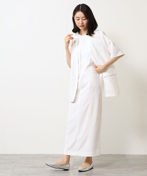 VERSEAU / ヴェルソー テーラードジャケット | リネンライク五分袖JK | 詳細3