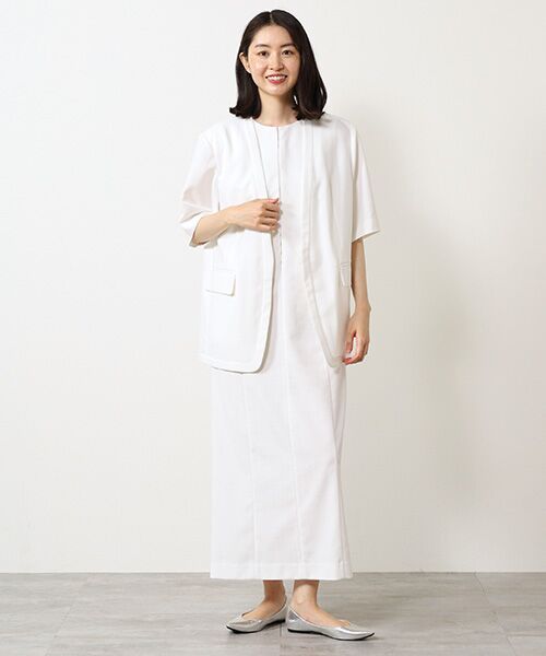 VERSEAU / ヴェルソー テーラードジャケット | リネンライク五分袖JK | 詳細4