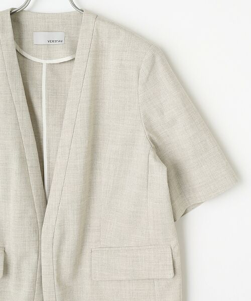 VERSEAU / ヴェルソー テーラードジャケット | リネンライク五分袖JK | 詳細6