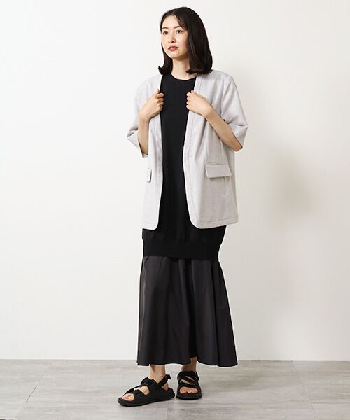 VERSEAU / ヴェルソー テーラードジャケット | リネンライク五分袖JK | 詳細12