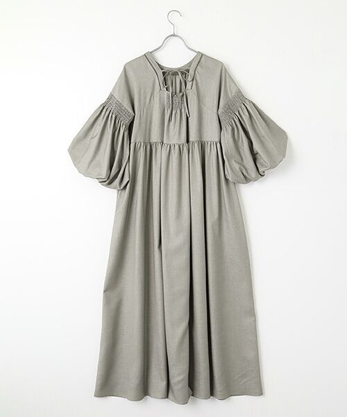 VERSEAU / ヴェルソー ロング・マキシ丈ワンピース | ランタンスリーブティアードOP | 詳細5