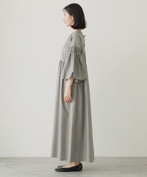 VERSEAU / ヴェルソー ロング・マキシ丈ワンピース | ランタンスリーブティアードOP | 詳細12