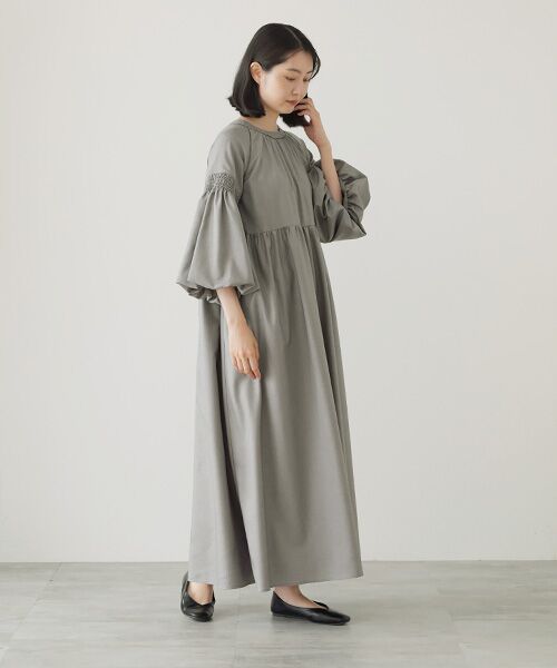 VERSEAU / ヴェルソー ロング・マキシ丈ワンピース | ランタンスリーブティアードOP | 詳細14