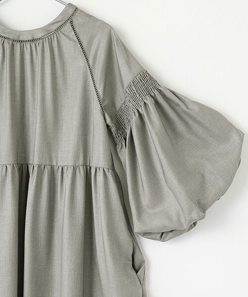 VERSEAU / ヴェルソー ロング・マキシ丈ワンピース | ランタンスリーブティアードOP | 詳細7